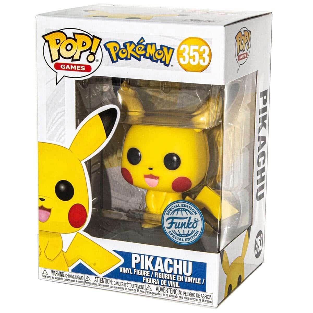 Funko POP! Pikachu Pokémon XL 28cm #353 + Pikachu Pluche Knuffel 20 cm +  Sleutelhanger