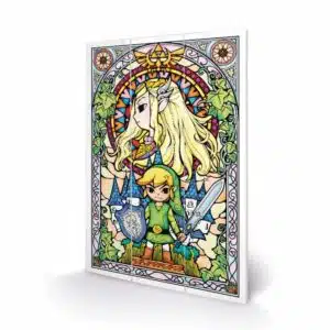 Zelda stained glass houten wandbord