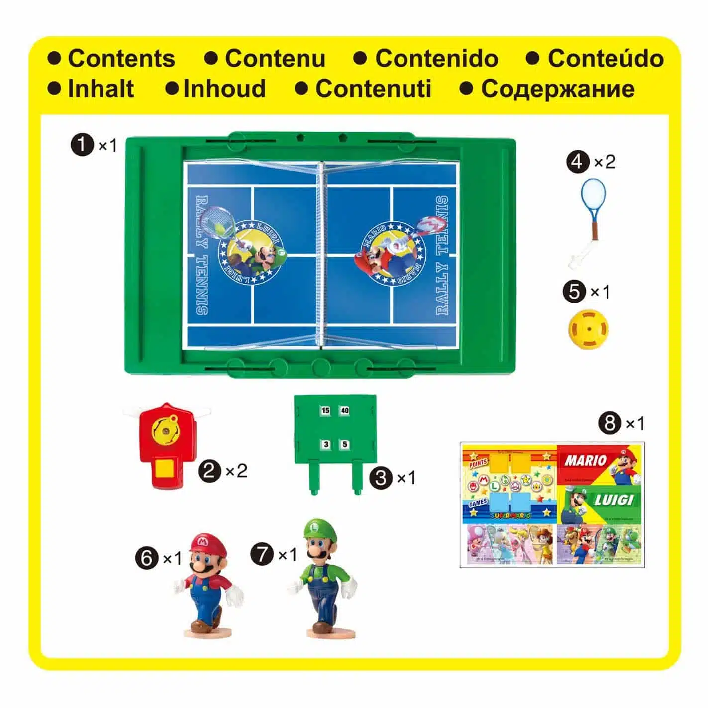 Inhoud Epoch Super Mario Tennis Spel