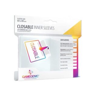 Gamegenic Closable Inner Sleeves (100 stuks) Type: Tight Fit Merk: Gamegenic Geschikt voor Pokemon, Magic The Gathering, Digimon etc (kaartformaat tot 63 x 88 cm)