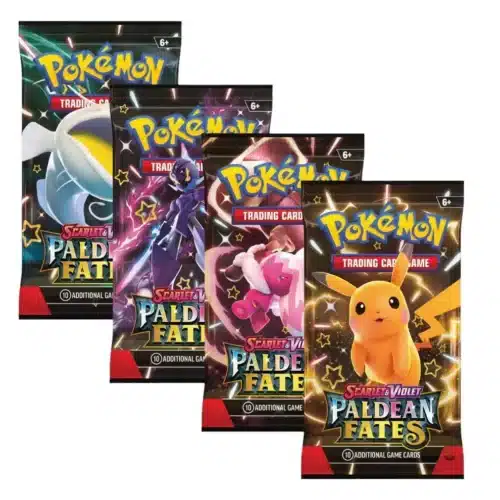 Pokemon Paldean Fates Tin 4 booster packs