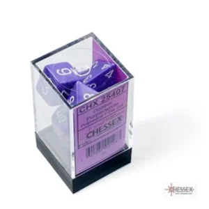 Dice Set Opaque Polyhedral Purple/White  (7-delig)