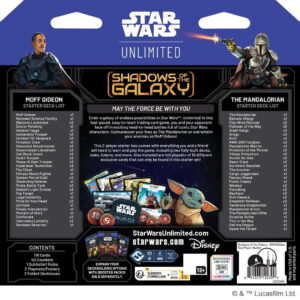Alternative view of Star Wars Wars Unlimited Shadows of the Galaxy 2 Player Deck