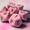 Chessex Opaque Pastel Pink/black Polyhedral 7-Dice Set
