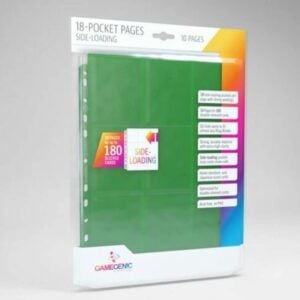 Gamegenic 18-Pocket Sideloading Pages Groen (10 stuks)