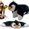 Swizzels Pluche Knuffelkussen Pinguin 48x50cm