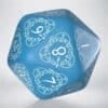 D20 Level Counter Blue & white Dice 30mm