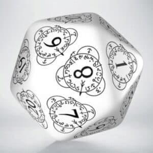 D20 Level Counter White & Black Dice