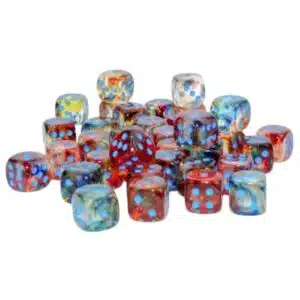 Alternative view of 27959 Chessex 12mm D6 dobbelstenen - Nebula TM  Primary/blue Luminary (36 stuks)