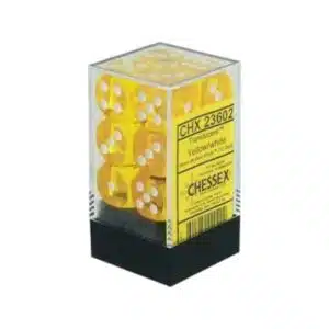 23602 Chessex Translucent 16mm D6 Dobbelstenen Yellow w/white (12 stuks)
