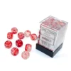 Nebula Red/silver Luminary 12mm d6 Dice Block (36 dice)