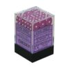 Chessex Opaque 12mm D6 Dobbelstenen Light Purple w/white (36 stuks) 25827