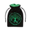 Forest Black & Green Velour Dice Bag