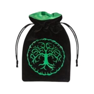 Forest Black & Green Velour Dice Bag