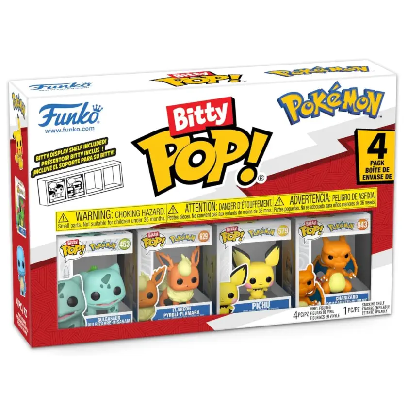 Pokémon Funko Bitty Pop! 4-Pack: Bulbasaur / Flareon / Pichu / Charizard