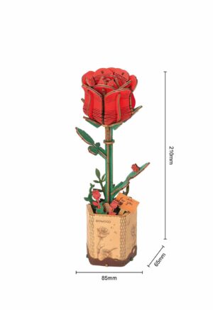 afmetingen Robotime Red Rose / Rode Roos TW042