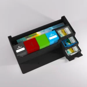 Converteerbaar systeem: De afneembare hoes klikt vast aan de onderkant, waardoor u kostbare ruimte bespaart op uw gametafel wanneer u de hoes opent.