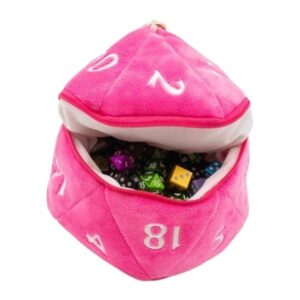 Dice Pluche Pouch D20 Hot Pink