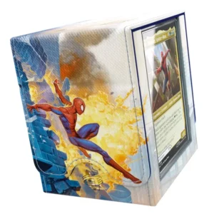 The Art Squire PLUS 100+ XL is a premium deck box featuring officially licensed artwork from the game, showcased on a full-color printed Armorfyber surface with high visual impact. It offers a clear innovation: display your Top Card or Commander without opening the box. The included Slide Card Case keeps your card UV-protected, easily visible for deck recognition, and can be detached for use during gameplay — keeping your card protected at all times. The box holds 100 double-sleeved cards, even with extra thick inner sleeves, or 100 regular double-sleeved cards with additional space for token cards. Equipped with our highly rated Convertible System, the removable cover clips onto the bottom of the box, saving table space and allowing easy card access during play.