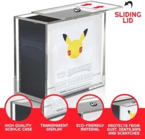Evoretro Acrylic Display Case for Booster Boxes / Elite Trainer Boxes Ver. 2 with Sliding Lid