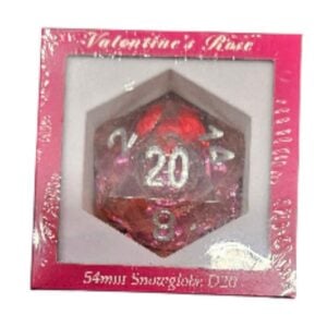Sirius Dice Snowglobe D20 Valentine's Rose (Dobbelsteen)