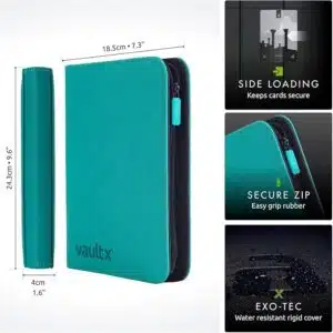 Vault X 4-Pocket Exo-Tec® Zip Binder Ocean Blue - Afbeelding 6