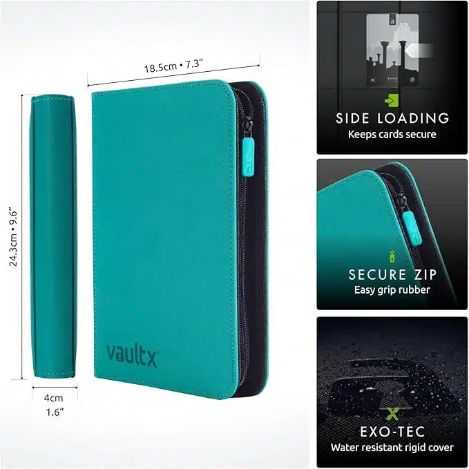 Vault X 4-Pocket Exo-Tec® Zip Binder Ocean Blue - Afbeelding 6