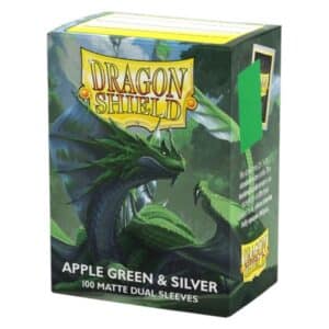 Dragon Shield Standaard Formaat Dual Matte Sleeves Green & Silver (100)