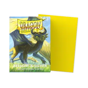Dragon Shield Dual Matte Sleeves Sky Yellow & Silver (100 stuks)