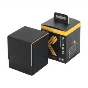 vaultx zwart gele deckbox voor 80 plus kaarten toploading
