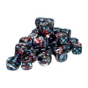 24808 Chessex Brush Dark Side/blue 12mm d6 Dice Block (36 dice)