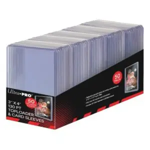 Ultra Pro Super Thick 130PT Toploader 3″ X 4″  met Thick Card Sleeves