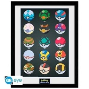 Pokemon Framed Print "Pokeballs" - 30x40cm