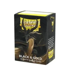 Dragon Shield Sleeves - Standard size - Matte Dual - Black & Gold (100 Sleeves)